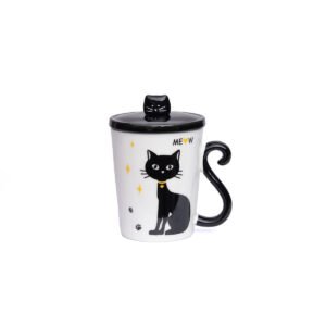 Mug Gato kawaii kawaii - Negro - Cerámica 320 ml
